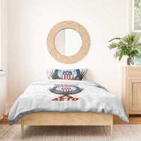 American Samoa Fautasi Bedding Set Pago Pago Aeto and Iseula o le Moana of Fagatogo White Color - Polynesian Pride