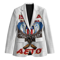 American Samoa Fautasi Blazer Pago Pago Aeto and Iseula o le Moana of Fagatogo White Color - Polynesian Pride