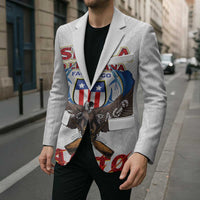 American Samoa Fautasi Blazer Pago Pago Aeto and Iseula o le Moana of Fagatogo White Color - Polynesian Pride