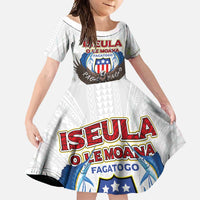 American Samoa Fautasi Family Matching Long Sleeve Bodycon Dress and Hawaiian Shirt Pago Pago Aeto and Iseula o le Moana of Fagatogo White Color - Polynesian Pride