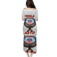 American Samoa Fautasi Puletasi Pago Pago Aeto and Iseula o le Moana of Fagatogo White Color - Polynesian Pride