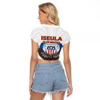 American Samoa Fautasi Raglan Cropped T Shirt Pago Pago Aeto and Iseula o le Moana of Fagatogo White Color - Polynesian Pride