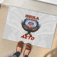 American Samoa Fautasi Rubber Doormat Pago Pago Aeto and Iseula o le Moana of Fagatogo White Color - Polynesian Pride