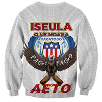 American Samoa Fautasi Sweatshirt Pago Pago Aeto and Iseula o le Moana of Fagatogo White Color - Polynesian Pride