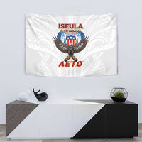American Samoa Fautasi Tapestry Pago Pago Aeto and Iseula o le Moana of Fagatogo White Color - Polynesian Pride