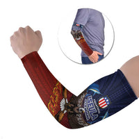 American Samoa Fautasi Arm Sleeves Pago Pago Aeto and Iseula o le Moana of Fagatogo Red-Blue - Polynesian Pride