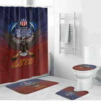 American Samoa Fautasi Bathroom Set Pago Pago Aeto and Iseula o le Moana of Fagatogo Red-Blue - Polynesian Pride