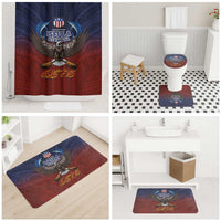 American Samoa Fautasi Bathroom Set Pago Pago Aeto and Iseula o le Moana of Fagatogo Red-Blue - Polynesian Pride