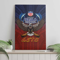 American Samoa Fautasi Canvas Wall Art Pago Pago Aeto and Iseula o le Moana of Fagatogo Red-Blue - Polynesian Pride