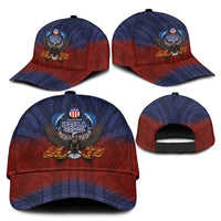 American Samoa Fautasi Classic Cap Pago Pago Aeto and Iseula o le Moana of Fagatogo Red-Blue - Polynesian Pride