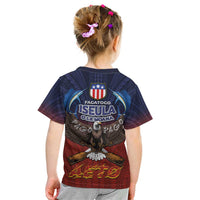 American Samoa Fautasi Kid T Shirt Pago Pago Aeto and Iseula o le Moana of Fagatogo Red-Blue - Polynesian Pride
