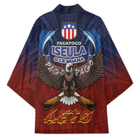 American Samoa Fautasi Kimono Pago Pago Aeto and Iseula o le Moana of Fagatogo Red-Blue - Polynesian Pride