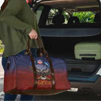 American Samoa Fautasi Travel Bag Pago Pago Aeto and Iseula o le Moana of Fagatogo Red-Blue - Polynesian Pride