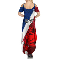 Samoa Rugby Summer Maxi Dress Siva Tau Dance Polynesian Tattoo Brush Style LT03 - Polynesian Pride