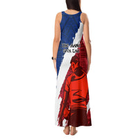 Samoa Rugby Tank Maxi Dress Siva Tau Dance Polynesian Tattoo Brush Style LT03 - Polynesian Pride
