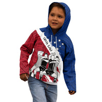 Custom Samoa Rugby Kid Hoodie Siva Tau Dance Polynesian Tattoo Brush Style LT03 - Polynesian Pride