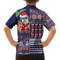 Hawaii Mele Kalikimaka Hawaiian Shirt Aloha and Christmas Elements Patchwork Blue Style LT03 - Polynesian Pride