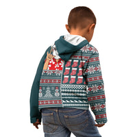 Hawaii Mele Kalikimaka Kid Hoodie Aloha and Christmas Elements Patchwork Turquoise Style LT03 - Polynesian Pride