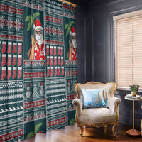Hawaii Mele Kalikimaka Window Curtain Aloha and Christmas Elements Patchwork Turquoise Style LT03 - Polynesian Pride