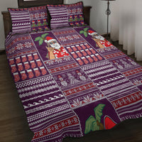 Hawaii Mele Kalikimaka Quilt Bed Set Aloha and Christmas Elements Patchwork Pink Style LT03 - Polynesian Pride