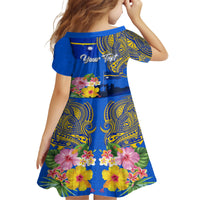 Personalised Nauru Independence Day Family Matching Summer Maxi Dress and Hawaiian Shirt Nauruan Tribal Flag Style LT03 - Polynesian Pride