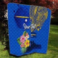 Personalised Nauru Independence Day Quilt Nauruan Tribal Flag Style LT03 - Polynesian Pride