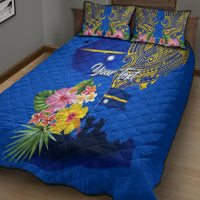 Personalised Nauru Independence Day Quilt Bed Set Nauruan Tribal Flag Style LT03 - Polynesian Pride