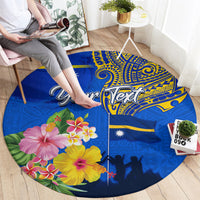 Personalised Nauru Independence Day Round Carpet Nauruan Tribal Flag Style LT03 - Polynesian Pride