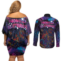 Aotearoa Arts Festival 2025 Couples Matching Off Shoulder Short Dress and Long Sleeve Button Shirt Maori Performing Art and Music - Rhythmic Vibes