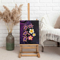 Hawaiian Turtles and Plumeria Canvas Wall Art Polynesian Art Tribal Tattoo Deep Violet Color LT03 - Polynesian Pride