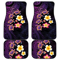 Hawaiian Turtles and Plumeria Car Mats Polynesian Art Tribal Tattoo Deep Violet Color