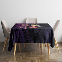 Hawaiian Turtles and Plumeria Tablecloth Polynesian Art Tribal Tattoo Deep Violet Color LT03 - Polynesian Pride