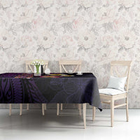 Hawaiian Turtles and Plumeria Tablecloth Polynesian Art Tribal Tattoo Deep Violet Color LT03 - Polynesian Pride