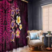 Hawaiian Turtles and Plumeria Window Curtain Polynesian Art Tribal Tattoo Cerise LT03 - Polynesian Pride