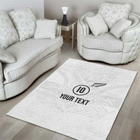 Custom New Zealand Football Area Rug The Whites-Sporty T90 Style - Polynesian Pride