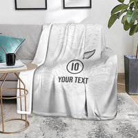 Custom New Zealand Football Blanket The Whites-Sporty T90 Style - Polynesian Pride