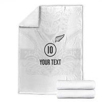 Custom New Zealand Football Blanket The Whites-Sporty T90 Style - Polynesian Pride