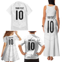 Custom New Zealand Football Family Matching Tank Maxi Dress and Hawaiian Shirt The Whites-Sporty T90 Style - Polynesian Pride