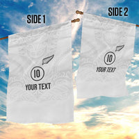 Custom New Zealand Football Garden Flag The Whites-Sporty T90 Style - Polynesian Pride