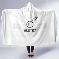 Custom New Zealand Football Hooded Blanket The Whites-Sporty T90 Style - Polynesian Pride