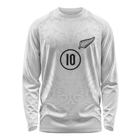 Custom New Zealand Football Long Sleeve Shirt The Whites-Sporty T90 Style - Polynesian Pride