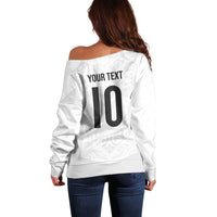 Custom New Zealand Football Off Shoulder Sweater The Whites-Sporty T90 Style - Polynesian Pride