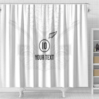 Custom New Zealand Football Shower Curtain The Whites-Sporty T90 Style - Polynesian Pride