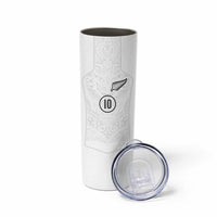 Custom New Zealand Football Skinny Tumbler The Whites-Sporty T90 Style - Polynesian Pride