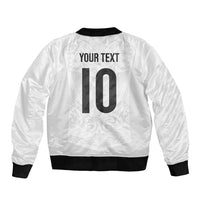 Custom New Zealand Football Sleeve Zip Bomber Jacket The Whites-Sporty T90 Style - Polynesian Pride
