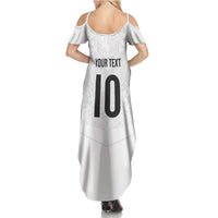 Custom New Zealand Football Summer Maxi Dress The Whites-Sporty T90 Style - Polynesian Pride
