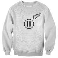 Custom New Zealand Football Sweatshirt The Whites-Sporty T90 Style - Polynesian Pride