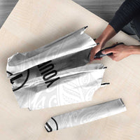 Custom New Zealand Football Umbrella The Whites-Sporty T90 Style - Polynesian Pride
