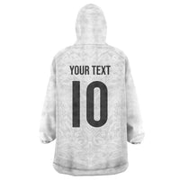 Custom New Zealand Football Wearable Blanket Hoodie The Whites-Sporty T90 Style - Polynesian Pride