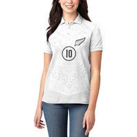 Custom New Zealand Football Women Polo Shirt The Whites-Sporty T90 Style - Polynesian Pride